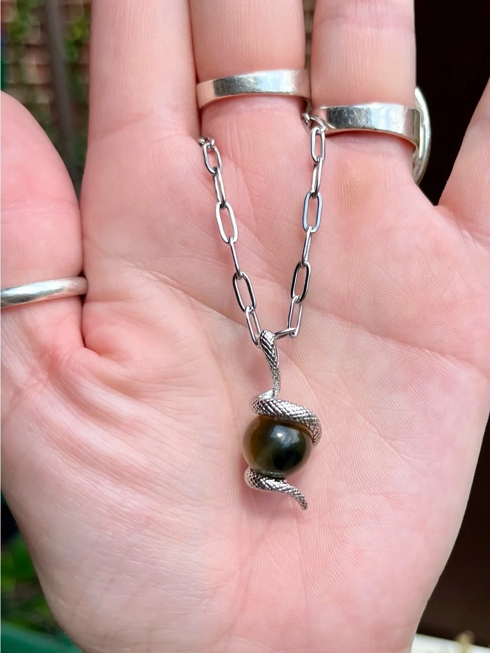 Handmade snake pendant